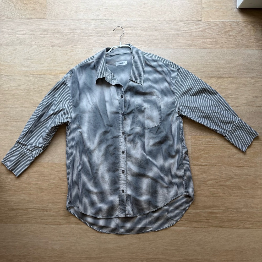 Anine Bing Striped Button Down Shirt